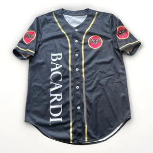 Bacardi Rum Baseball Jersey - Adult Medium - Soft Black Color, Button-down Shirt - Picture 1 of 6