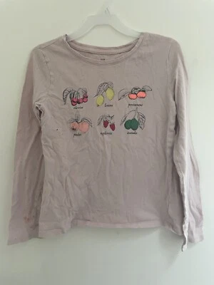 Camisa Gap Niños Niñas Frutas Gráfico Cerezas Melocotones Manga Larga Rosa Brumosa L Foto 1 de 4