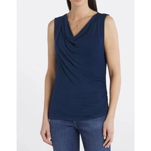 stitchfix x Nine Britton Muira Wasserfallausschnitt Strick Tank navy medium - Bild 1 von 4