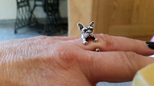 Französische Buldogge Ring - Modeschmuck - Einheitsgröße - Bild 1 von 2