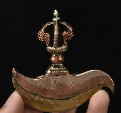Colgante Faqi Daga Dorje Vajra Phurba Plata Bronce Tibetano Antiguo 3.1"" Foto 1 de 4