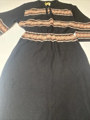 Vestido Acrílico Elastizado Beeline Fashions Años 70 De Colección Talla Grande Funciona Pequeño Foto 1 de 4