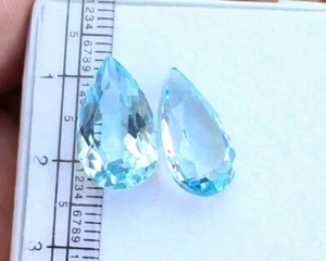 13.40 Ct Natural Blue Topaz 9*16 mm Pear Cut Sky Color Loose Gemstones - Picture 1 of 3
