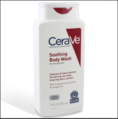 Lavagem corporal calmante CeraVe para pele muito seca 10 oz - Imagem 1 de 3