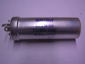 4 Vintage Mallory 41-2382304-227 5000uF 10VDC Electrolytic Capacitors - Picture 1 of 1