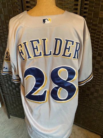 VTG Majestic Milwaukee Brewers Prince Fielders size 50 Rate silver Stitched Cover