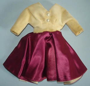 Vintage Premier Togs #36 Barbie Clone Velvet and Rayon Swing Dress 1960s - Picture 1 of 10