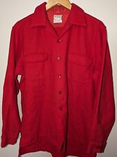 Vintage 1940s-50s McGregor Red Loop  Collar Shirt sz L