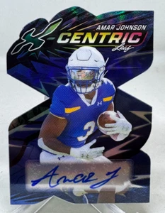 Amar Johnson 2024 Leaf X-Centric Die-Cut Blue Auto #7/8 South Dakota State ๐ฅ - Picture 1 of 4