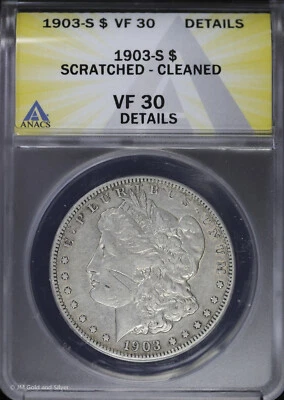 1903-S $1 Morgan Silver Dollar ANACS VF 30 Details - Image 1 of 4