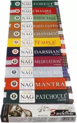 Vijayshree Golden Assorted Mixed Incense Sticks AGARBATTI 15gx12 180gm - Image 1 of 3