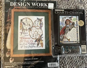 Dimensions Charts & Charms Native American Wisdom Cross Stitch & Dreamcatcher K - Picture 1 of 4