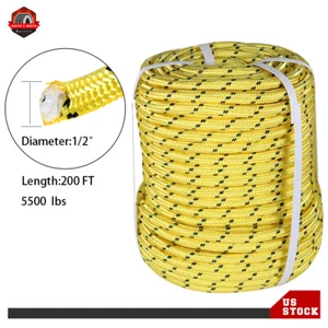 1/2" × 200' Braid Polyester Rope Breaking Strong Pulling High Strength - Picture 1 of 8