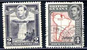 1938 British Guiana KING ♔GEORGE VI 2-STAMP SET USED - Picture 1 of 1