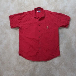 Vintage Chaps Ralph Lauren Short Sleeve Shirt Men's Large Red Button up - Picture 1 of 8