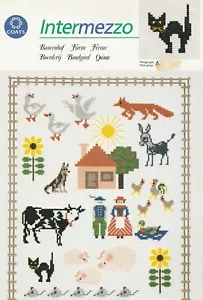 Farm Sampler Motifs Animals Cross Stitch Chart Leaflet Anchor Coats Intermezzo - Picture 1 of 1