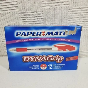 Paquete de 12 bolígrafos Paper Mate 87113 DynaGrip ROJO punta fina 1,0 mm nuevos - Imagen 1 de 3