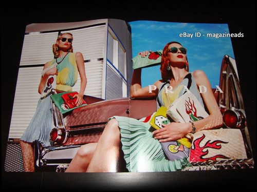 PRADA ANNUNCIO STAMPA 2 pagine primavera 2012 NATASHA POLY Elise Crombez STEVEN MEISEL