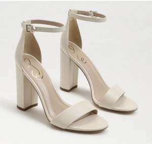 SAM EDELMAN Yaro Ankle Strap Sandal Size 10 Ivory NEW Wedding Formal Prom Dressy - Picture 1 of 14