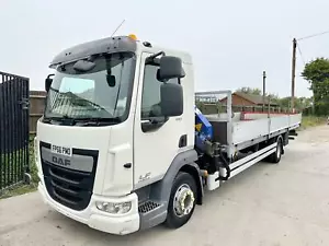 2016 DAF LF45,180 ATLAS CRANE ALLOY DROPSIDE 12 TON MANUAL EURO-6 U-LEZ SCAFFOLD - Picture 1 of 11