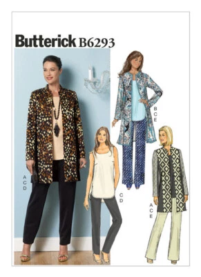 Butterick Sewing Pattern B6293 Misses Open Front Jacket Top Pants Sizes 16-24 UC - Image 1 of 4