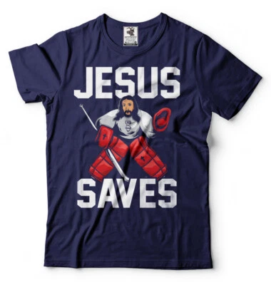 Camiseta de hockey sobre hielo Jesus Saves para hombre Camisa deportiva Jesucristo camiseta cristiana Foto 1 de 4