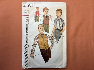 Simplicity Sewing Pattern 4161 Boys Shirt Vest Reversible Vest Size 10 Cut - Picture 1 of 3