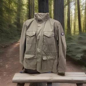 Mens Timberland Army Style Olive Khaki Casual Jacket UK L Rrp £170 Waterproof - Picture 1 of 8