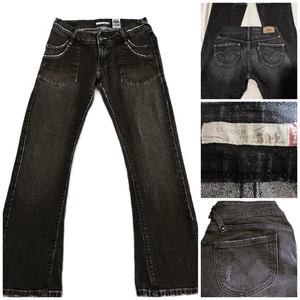 Y2k Levis Slouch Flare Jeans 9x32 Low Rise Black Pork Chop Taschen Indian Head - Bild 1 von 8