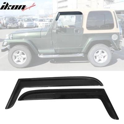 Se adapta a 97-06 Jeep Wrangler TJ ventana visera ventilación protector de lluvia deflectores solares cinta Foto 1 de 4