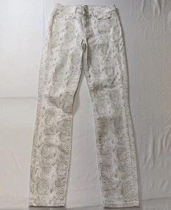 Paige Hoxton Skinny Pants Beige Snake Print Size 25 - Picture 1 of 9