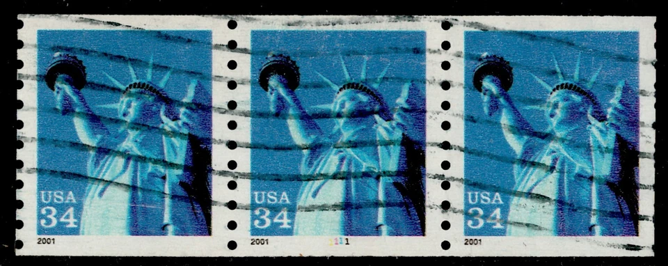 США #3476 Статуя Свободы 34c (2001) PNC3 P #1111 Б/У - Изображение 1 из 1