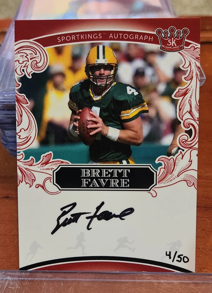 2022 Sportkings Volume 3 Brett Favre On Card Auto #4/50 Jersey Number!  - Image 1 of 1
