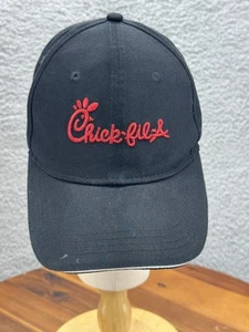 Chick-fil-A Hat Cap Buckle Back Black Red Embroidered Fast Food Promo Mens - Picture 1 of 8