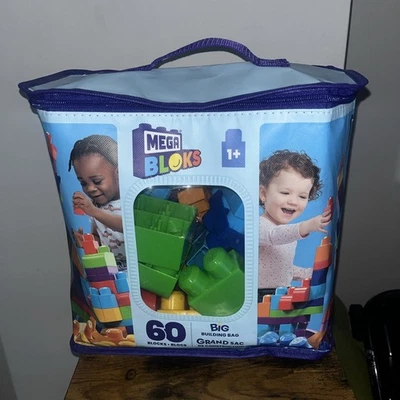 Fisher Price Mega Bloks First Builders Big Building Bag 60 Pcs Gift Kids Age 1+ - Image 1 of 4
