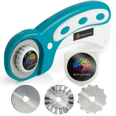 Rollschneider + 3 Klingen Ø 45mm Rollmesser Cutter Patchwork Rotary Bastelmesser - Bild 1 von 4