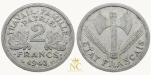 Moneta France – 1943 – 2 francs Francisque Alumimium – BB - Picture 1 of 3