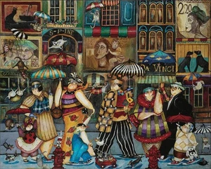 Rompecabezas Raining Cats Dogs in Paris 1000 piezas Nuevo en caja Hecho en América Hart - Imagen 1 de 2