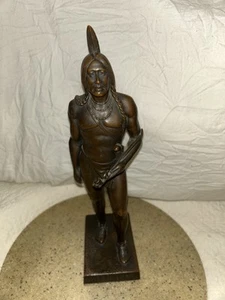 Antique Cyrus Dallin Vintage Bronze Sculpture MASSASOIT 11" Original Signed Base - Picture 1 of 12