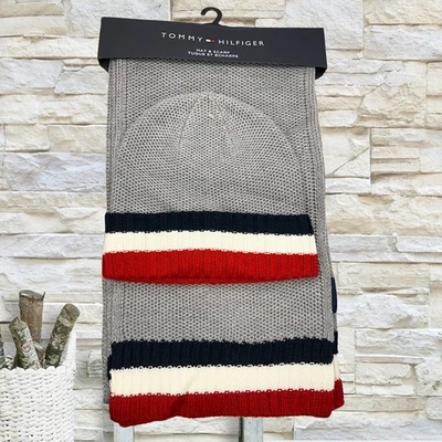 NUEVO CON ETIQUETAS CONJUNTO GORRO Y BUFANDA TOMMY HILFIGER GRIS TALLA ÚNICA PARA HOMBRE Foto 1 de 3