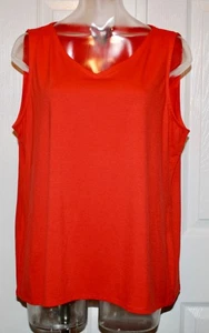 Eileen Fisher Fine Tencel Jersey V Neck Shell, Geranium (Rot), Large, Neu mit Etikett - Bild 1 von 2