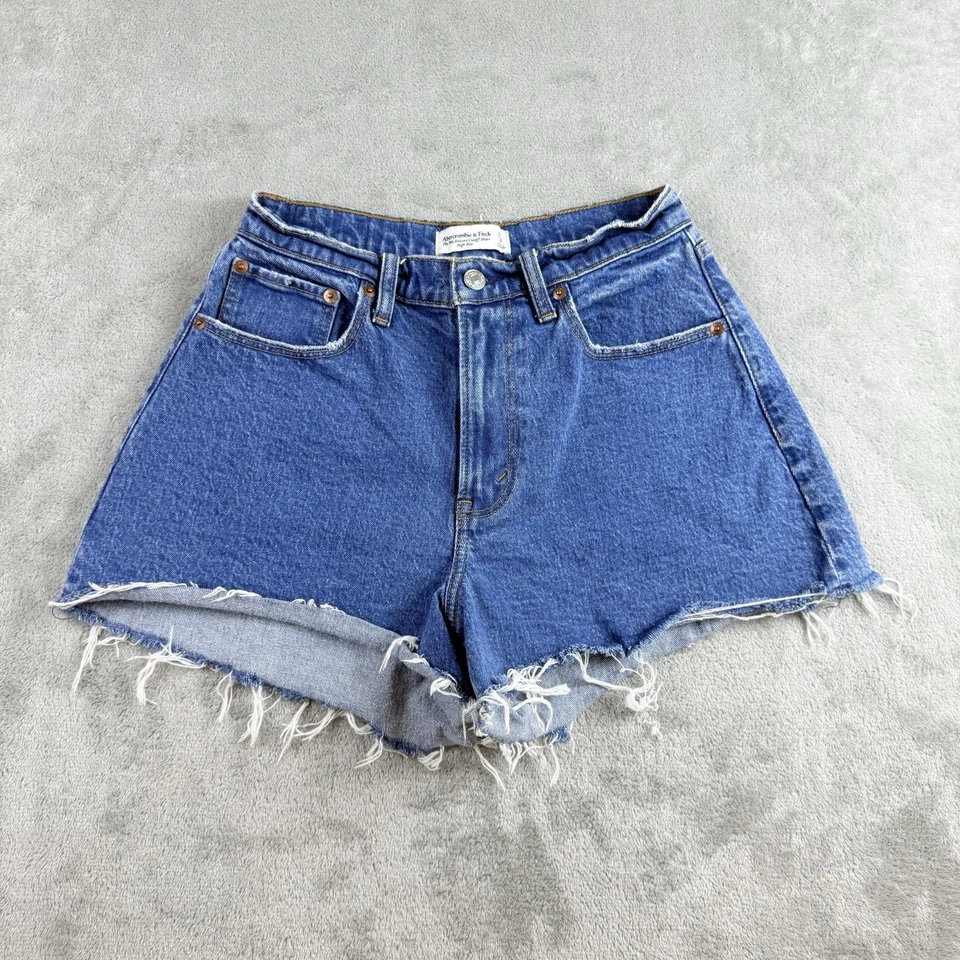 Abercrombie & Fitch Jeans Shorts Women 27/4 90s Relaxed Cutoff High Rise Raw Hem - Image 1 of 4