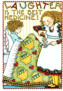 1984 Mary Engelbreit ME Get Well Laughter Is The Best Medicine Greeting Card - Picture 1 of 4
