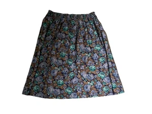 Vintage Bonworth Floral RosePrint Midi Skirt Modern Size L Abstract Art Colorful - Picture 1 of 5