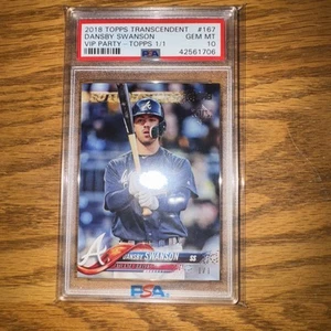 DANSBY SWANSON VIP PARTY 1/1 PSA 10 2018 TOPPS TRANSCENDENT FUTURE STARS #167 - Picture 1 of 3