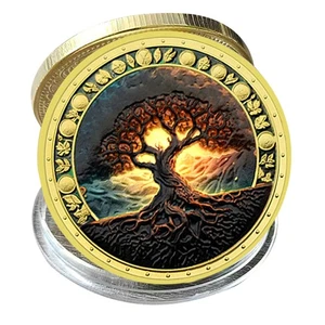 Lebensbaum vergoldete Gedenkmünze - Stärke • Frieden • Familienmedaille - Bild 1 von 7