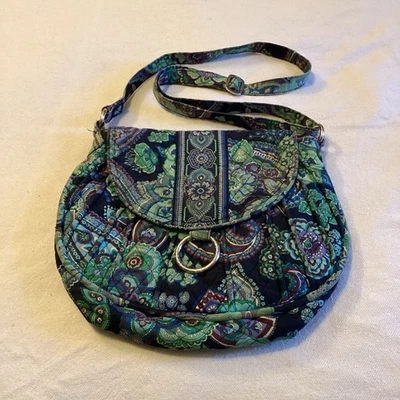 Vera Bradley Totally Turquoise Saddle Up Crossbody Shoulder Bag magnetic closure - Image 1 of 4