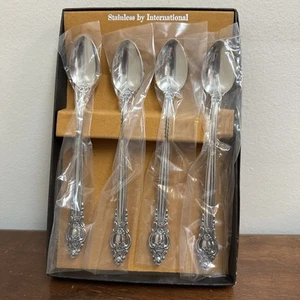 Vintage Stainless by International Lyon Frontenac 4- Iced Tea Teaspoons NEW NOS - Picture 1 of 7