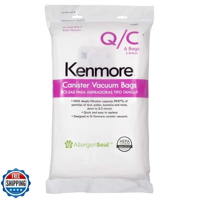 Bolsas de polvo de repuesto Kenmore 53292 tipo Q HEPA para aspiradora de bote 81214, 81 Foto 1 de 4