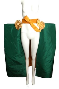 PIERRE CARDIN- 1999 Green & Orange Taffeta Overskirt, Size 4 - Picture 1 of 6